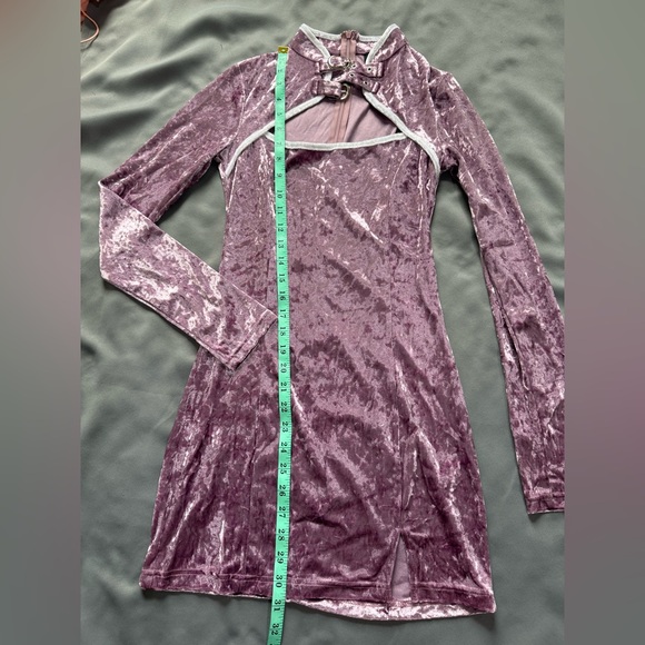 Dollcake Velvet Long Sleeve Dress in Purple - Picture 12 of 12